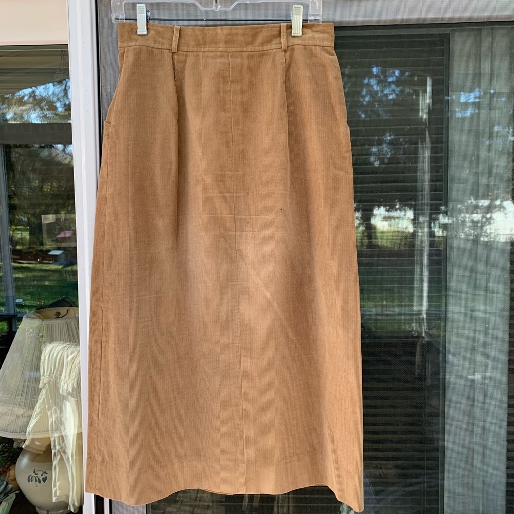 The Villager tan thin wale corduroy skirt Sz 12